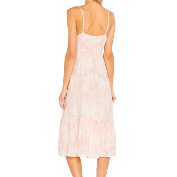 Rails Delilah Spaghetti Strap Linen Midi Dress Peach Pink Tie Dye Extra Large - Picture 6 of 7